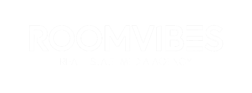 Logo marki ROOMVIBES MEDIA — fotografia i marketing wizualny nieruchomości